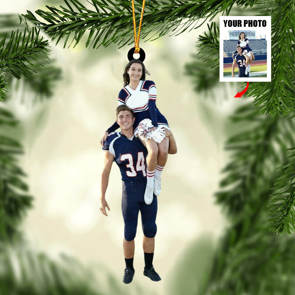 Custom Photo Gifts For American Football Lovers Ornament