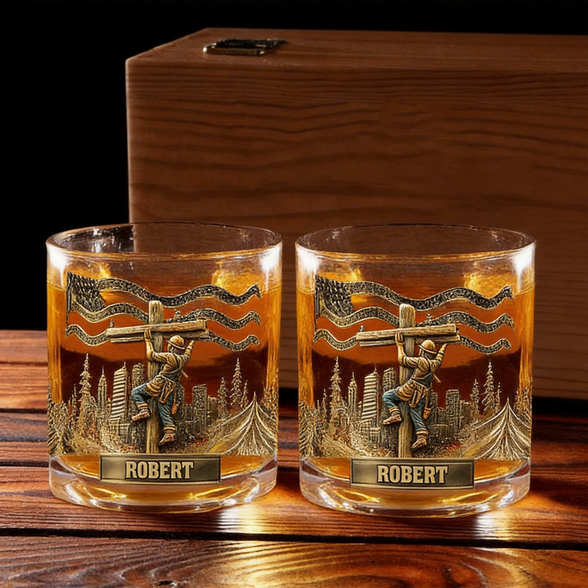 Lineman Glass - Personalized Lineman Whiskey Glass