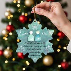 Snowflake Eternal Friendship, Personalized Acrylic Ornament, Gift For Besties, Friends
