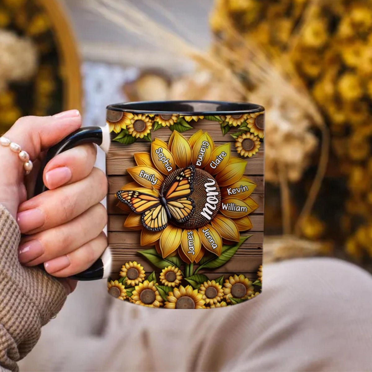 You Are My Sunshine Grandma Mom - Personalized Grandma Accent Mug