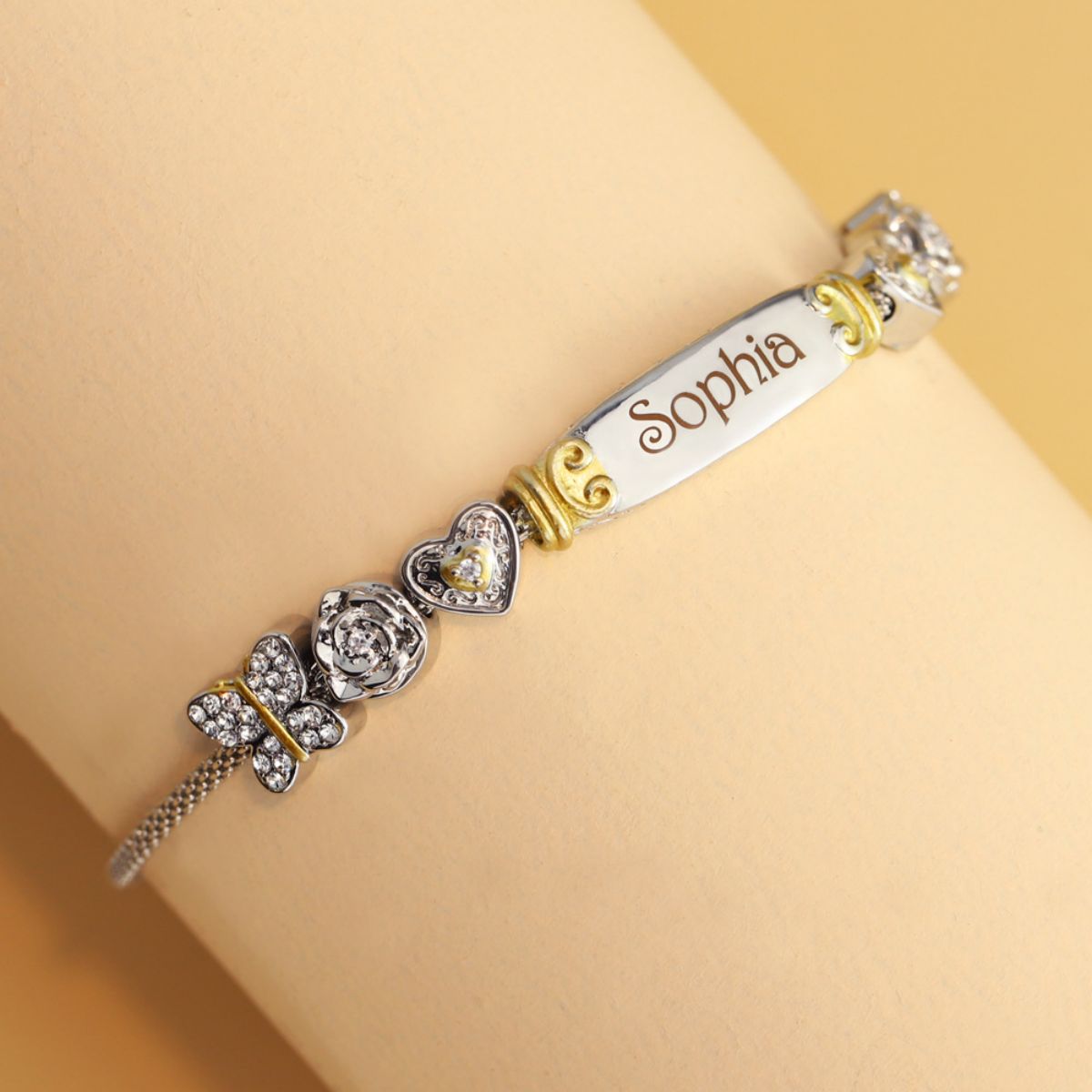 Gift for Daughter/Granddaughter - Personalized Name Heart Bolo Bracelet