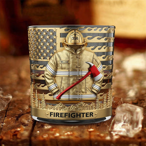 Firefighter Fire Dept, Personalized Whiskey Glass, Gift For Firefighter Retirees and Active Duty