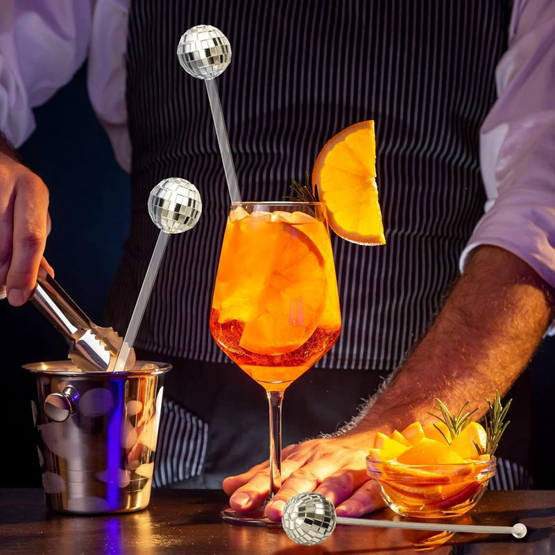 Disco Ball Drink Stirrers Party Decorations