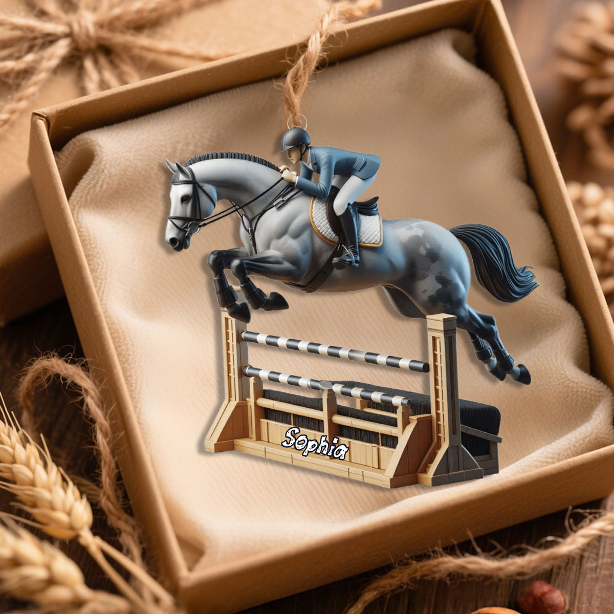 Horse Racer Personalized Christmas Ornament,Gift for Horse Lovers