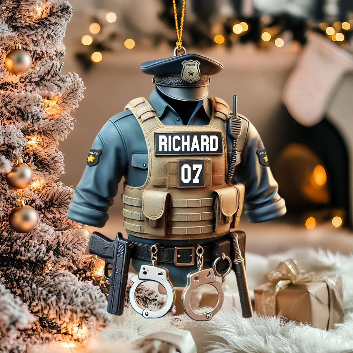 Police Uniform - Personalized Ornament Christmas Gift for Police