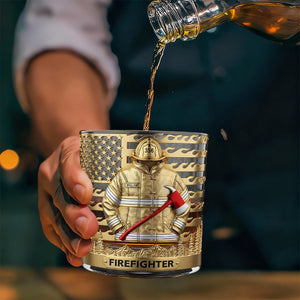 Firefighter Fire Dept, Personalized Whiskey Glass, Gift For Firefighter Retirees and Active Duty