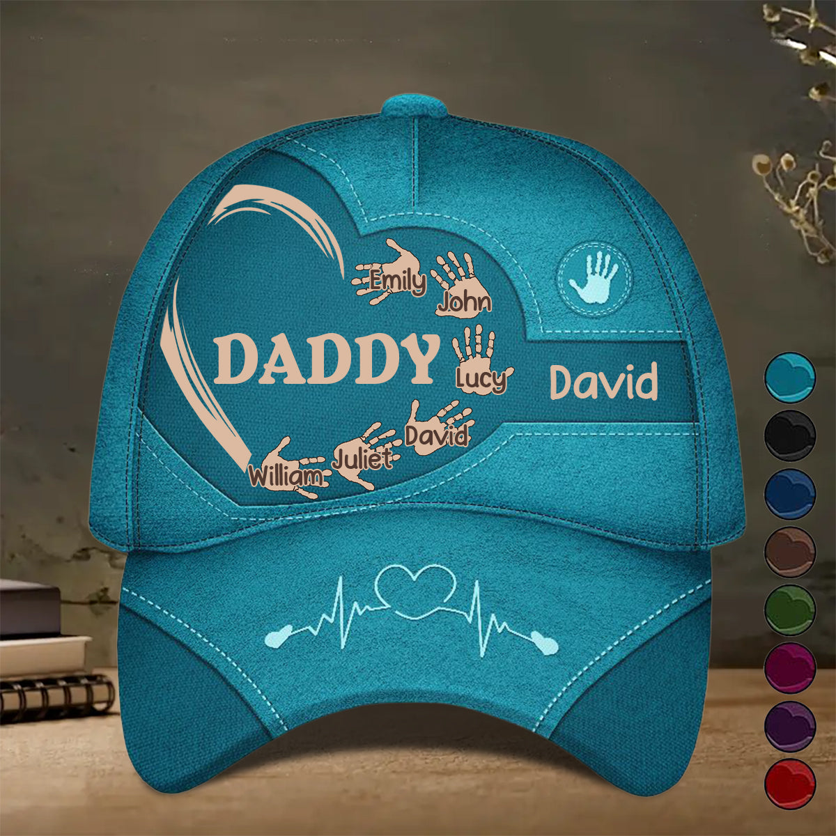 Grandpa Dad Kids Handprints - Personalized Classic Cap