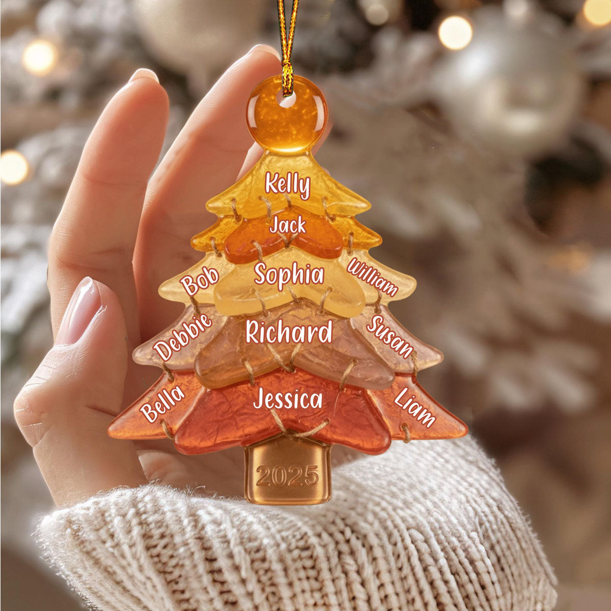 Glass Family Tree Ornament - Personalized Gifts For Family
