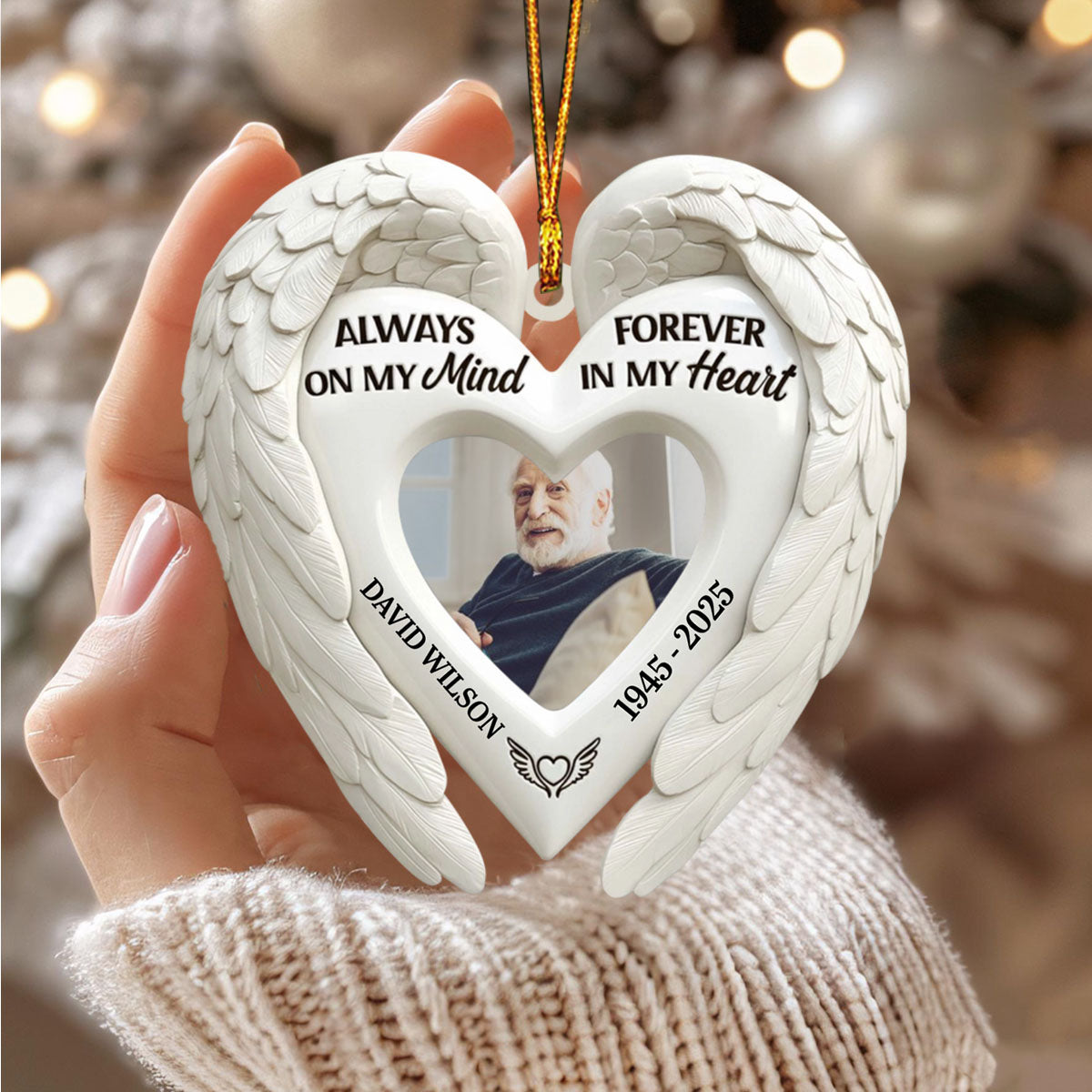 Angel Wings Memorial Personalized Acrylic Ornament