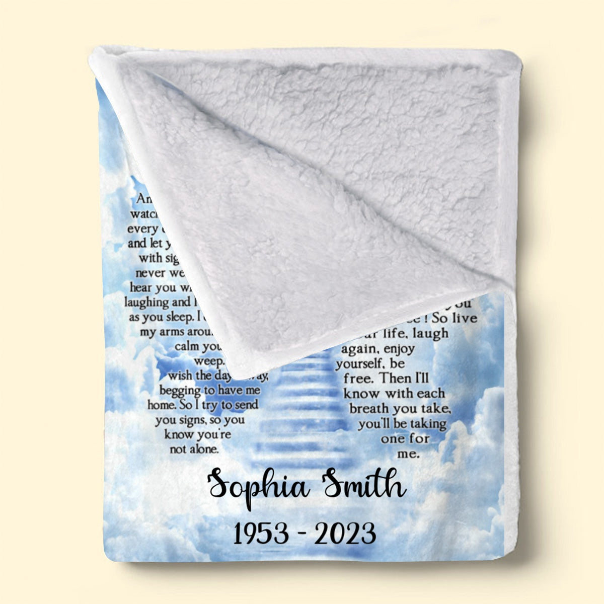 Custom Photo As I Sit In Heaven - Memorial Personalized Blanket