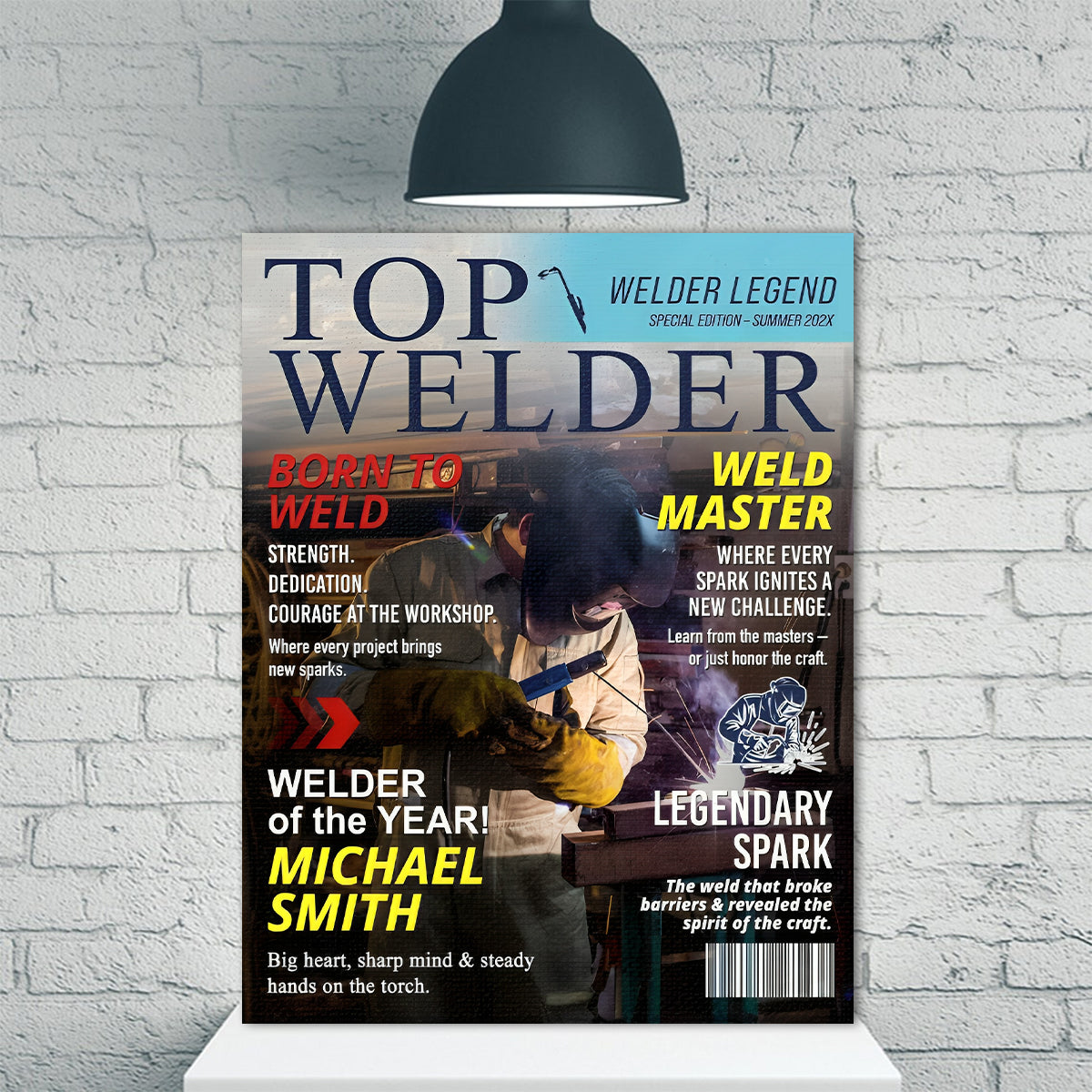 Personalized Welder Magazine Cover, Custom Welding Gift, Welder Dad Gift, Personalized Gift for Welders