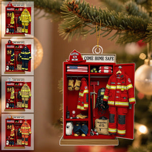 Firefighter Locker Ornament, Personalized Christmas Gifts For Firefighter