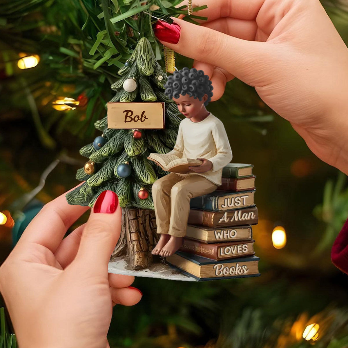 Custom Acrylic Ornament - Personalized Christmas Bookish Gifts For Book Lovers, Bookworms, Readers
