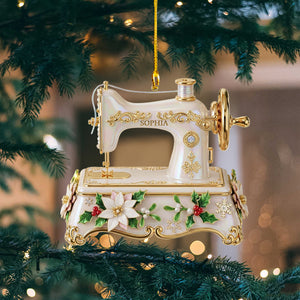 Custom Name Sewing Machine Ornament - Personalized Gifts For Sewing Lovers
