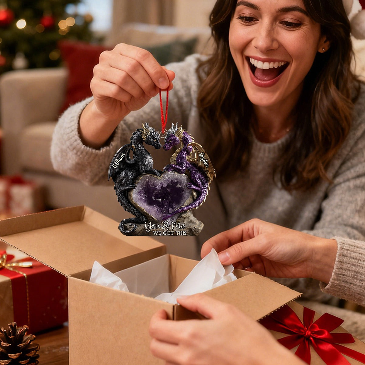 You & Me We Got This - Personalized Dragon Custom Shaped Acrylic Ornament