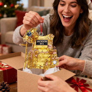 Police Vest Christmas Ornament - Personalized Gifts For Police Officer