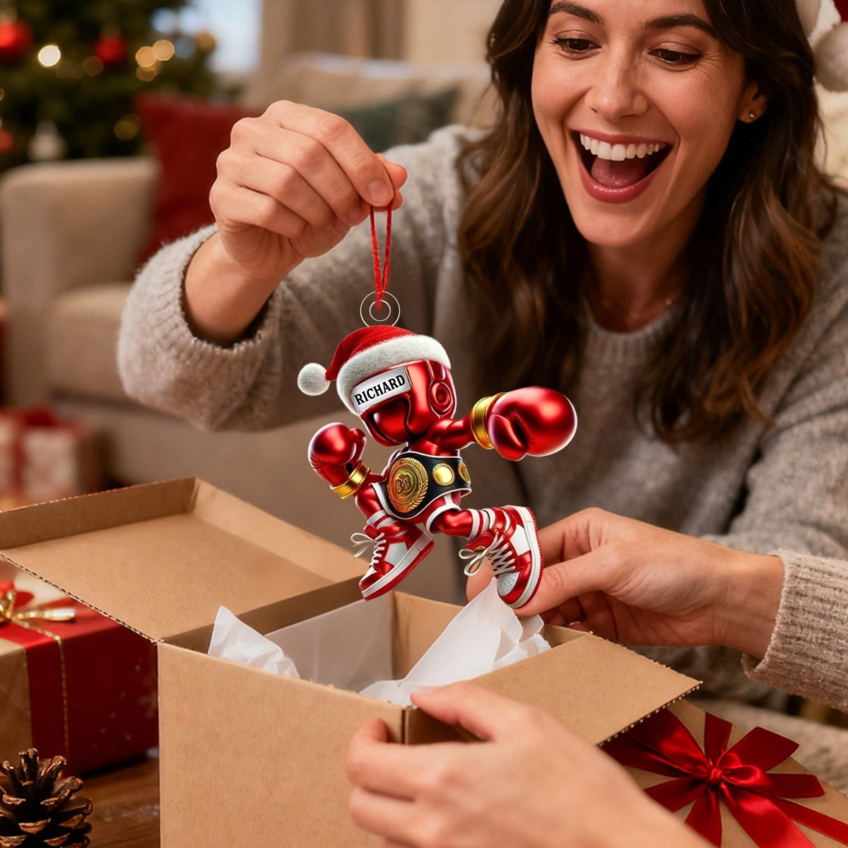 Personalized Name Boxing Ornament, Boxing Lover Christmas Gift