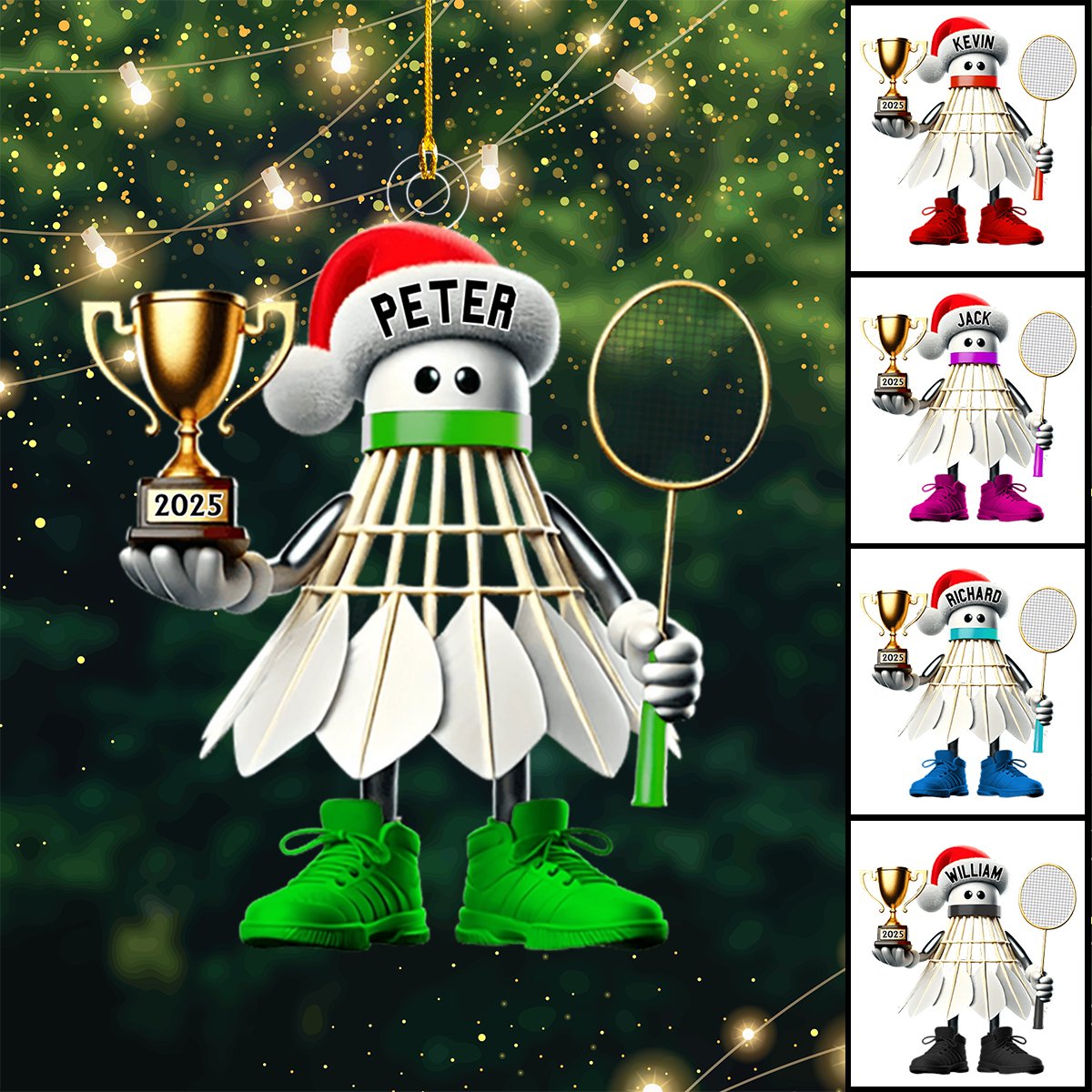 Badminton Lover Christmas Gift - Personalized Badminton Christmas Ornament