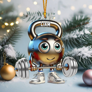 Gym Work Out Christmas Gift - Personalized Name Gym Ornament