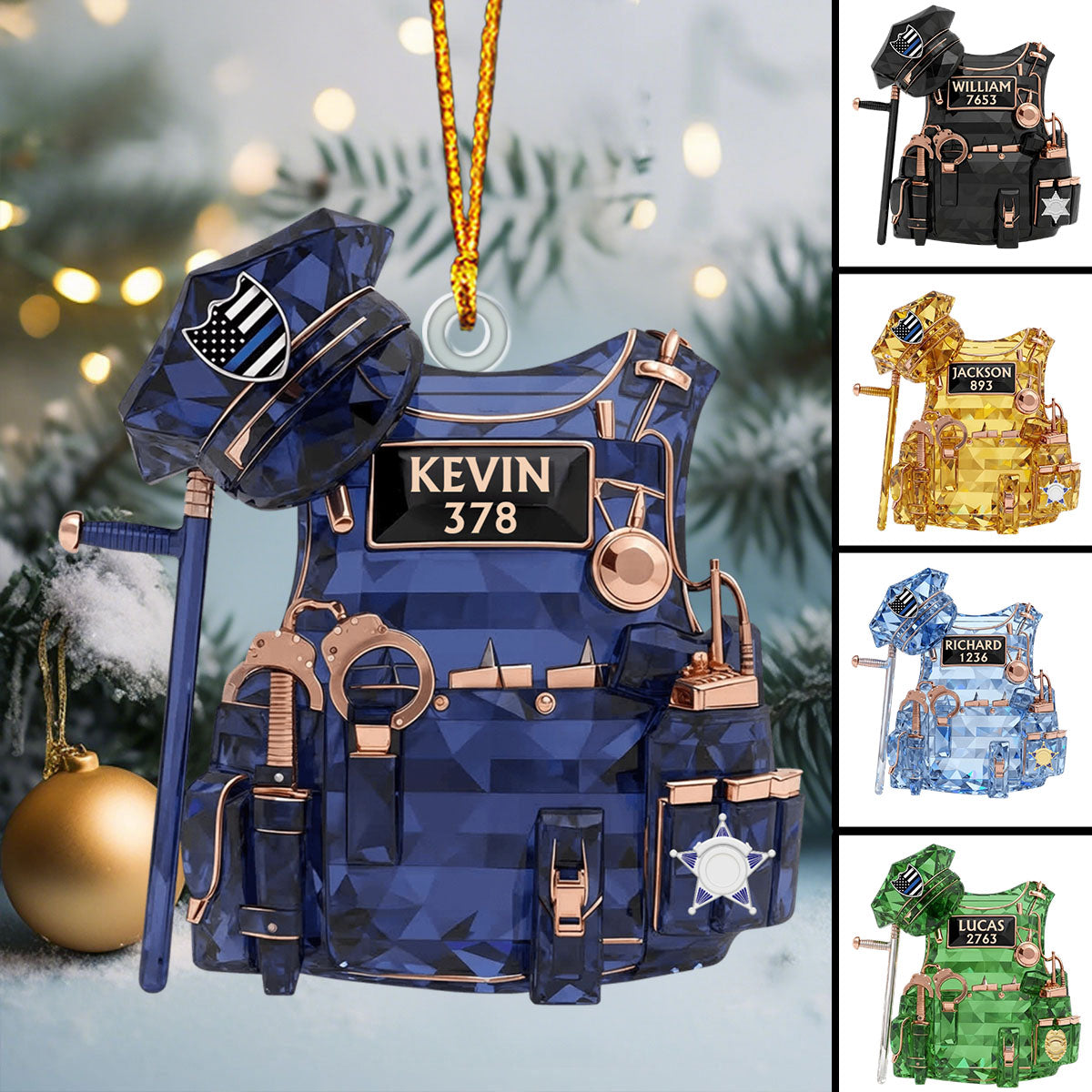 Police Vest Christmas Ornament - Personalized Gifts For Police Officer