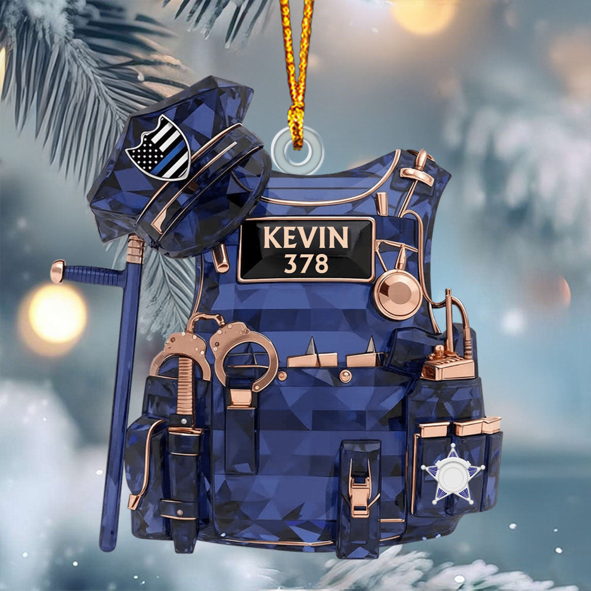 Police Vest Christmas Ornament - Personalized Gifts For Police Officer