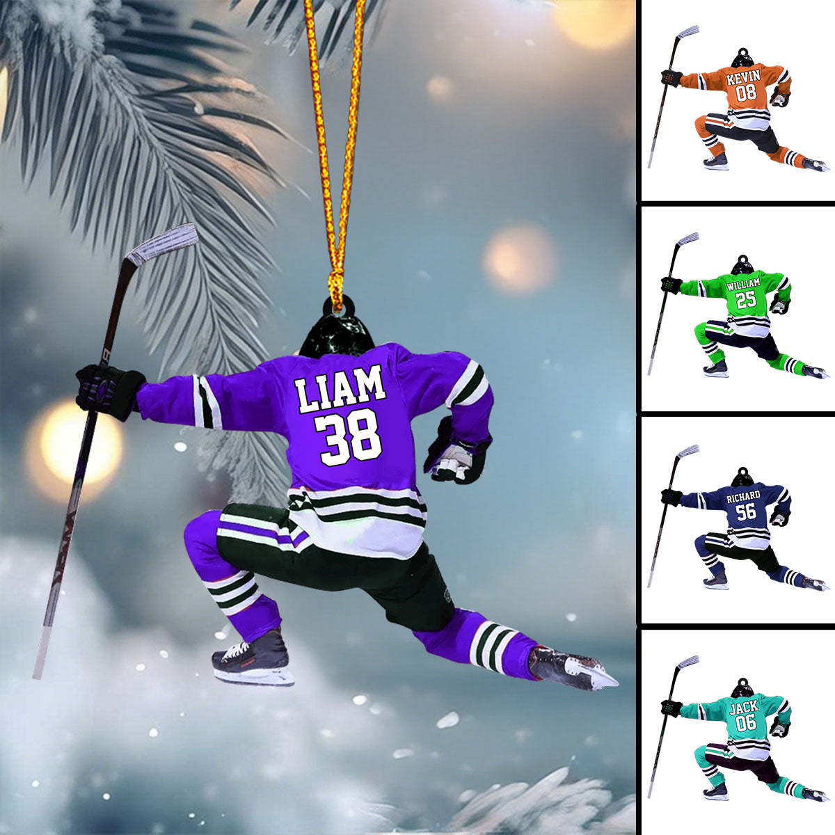 Personalized Hockey Ornament For Hockey Players