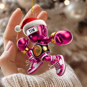 Personalized Name Boxing Ornament, Boxing Lover Christmas Gift