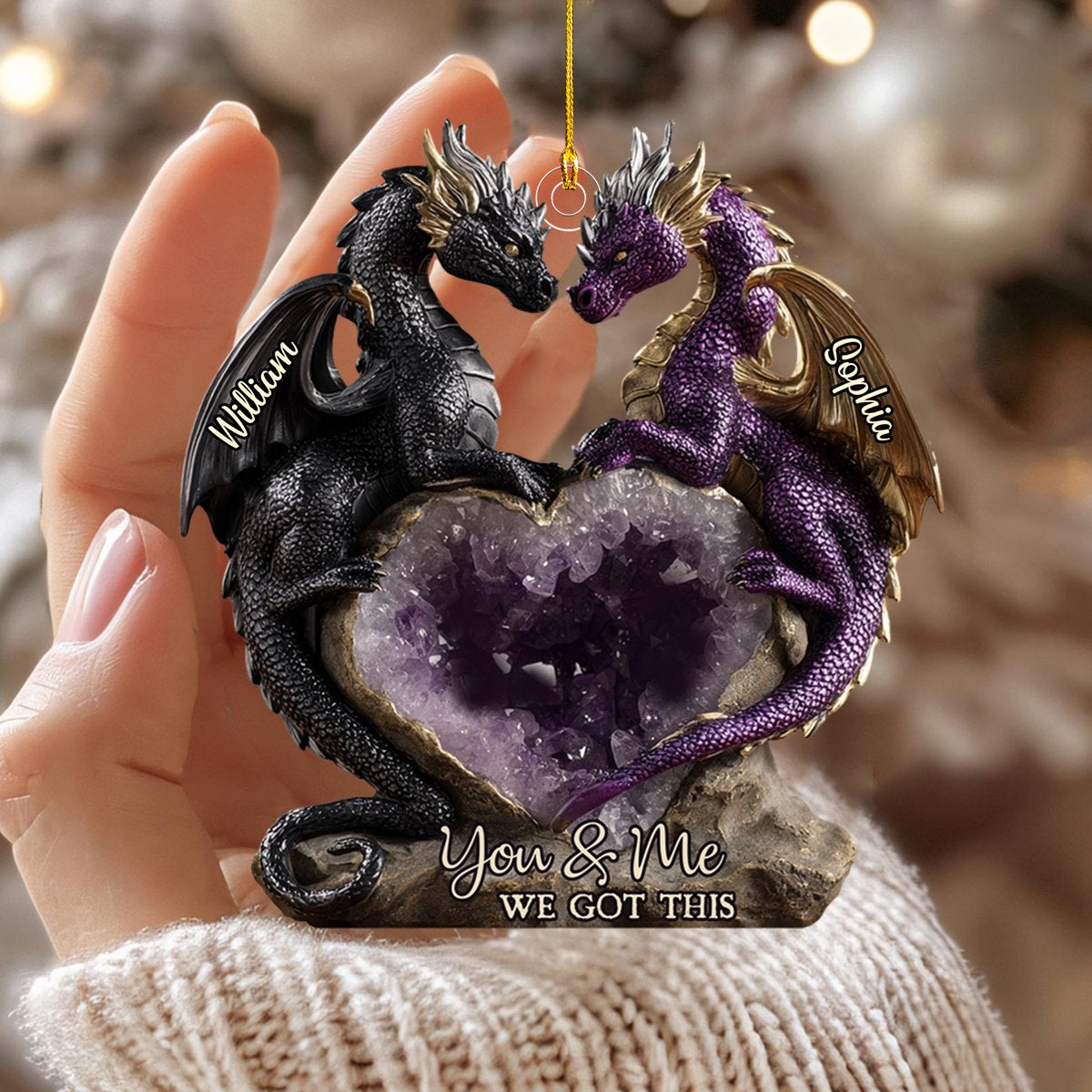 You & Me We Got This - Personalized Dragon Custom Shaped Acrylic Ornament