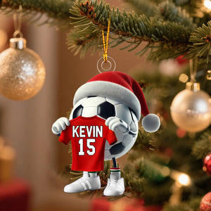 Custom Name Soccer Ornament, Soccer Lover Personalized Christmas Gift