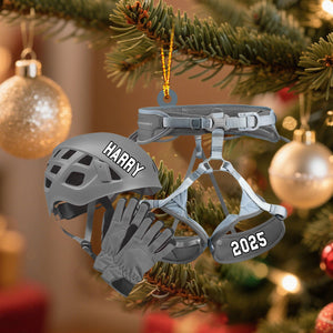 Rock Climbing Equipment Personalized Christmas Ornament, Gift for Rock Climbing Enthusiast