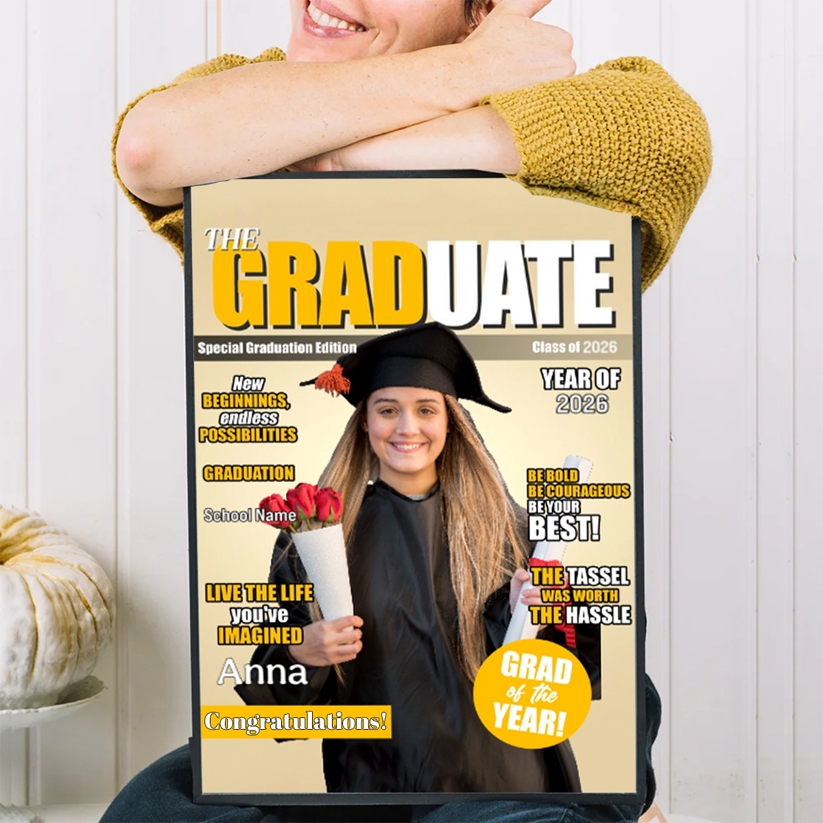 Personalized Class Of 2026 Magazine Custom Photo & Name Poster Canva