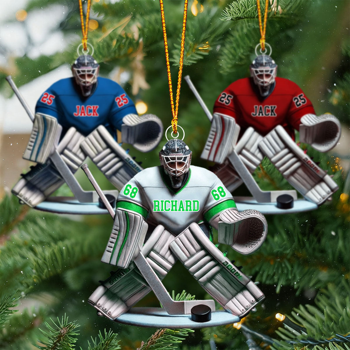 Hockey Goalie Christmas Ornament, Personalized Ornament
