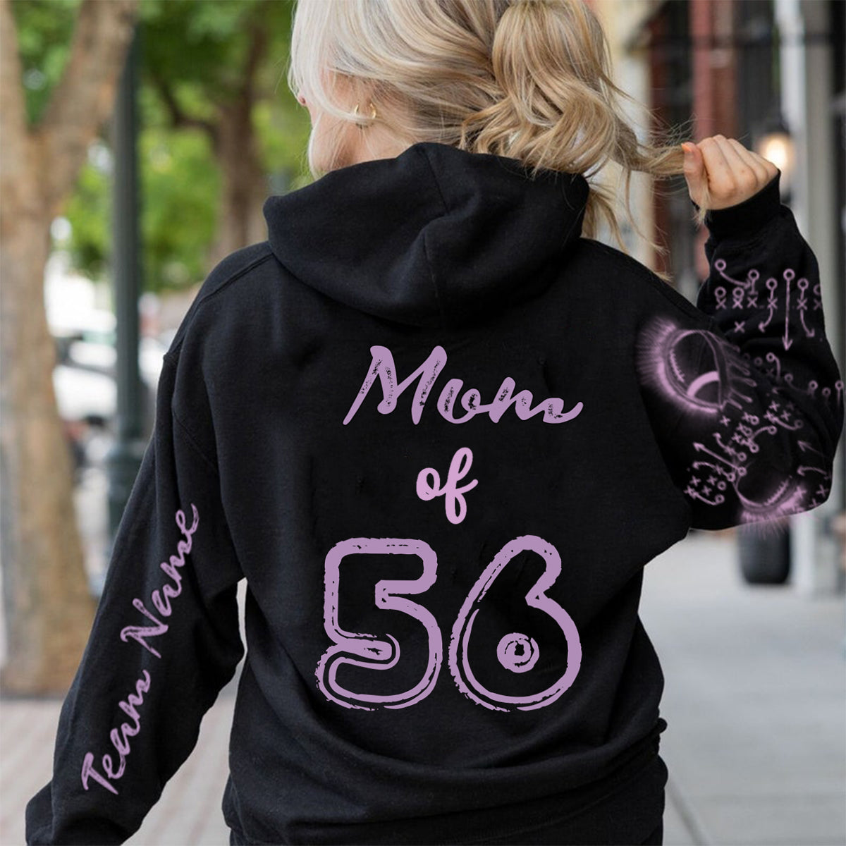 I'll Always Your Biggest Fan - Personalized Bleach Style Football Hoodie For Football Mom