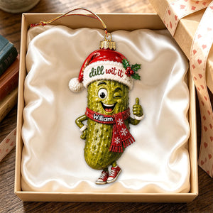 Dill With It - Personalized Pickle Santa Christmas Ornament