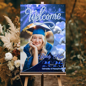 Welcome To Graduation Celebration Pearl Style Custom Party Welcome Sign - Personalized Graduation Canvas
