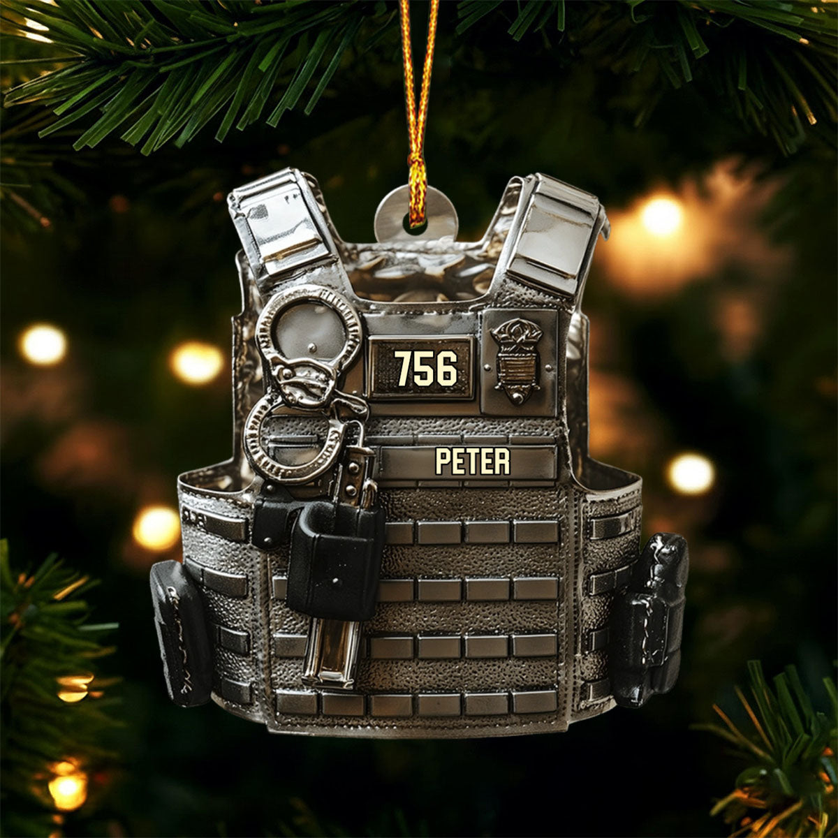 Serve & Protect - Personalized Ornament Christmas Gift for Police