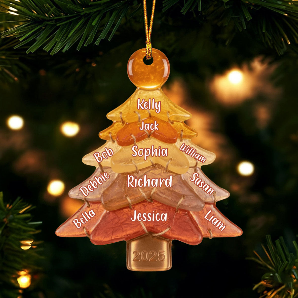 Glass Family Tree Ornament - Personalized Gifts For Family