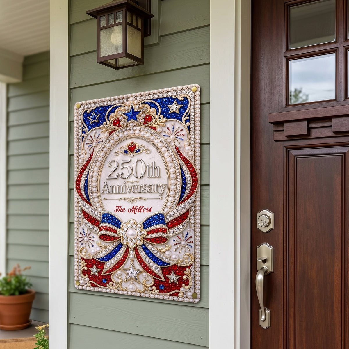 250th Anniversary Personalized Metal Sign For Family and Patriots