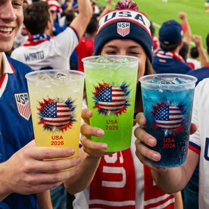 Country Flags Soccer Ball Personalized Frosted Cups