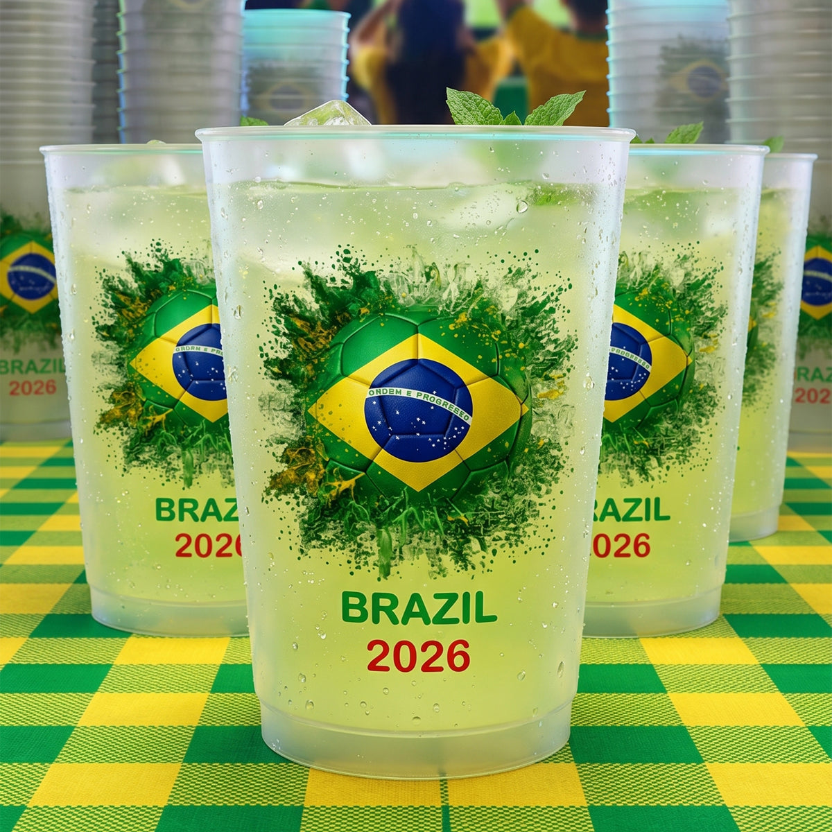 Country Flags Soccer Ball Personalized Frosted Cups