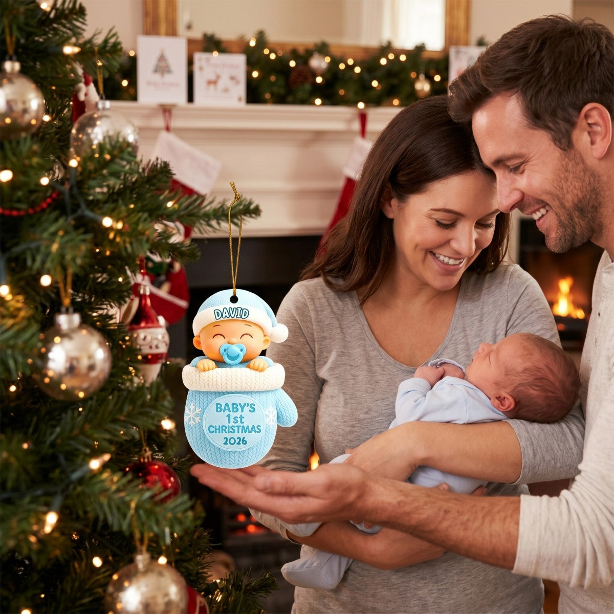 Baby In Glove – Baby's 1st Christmas Personalized Ornament