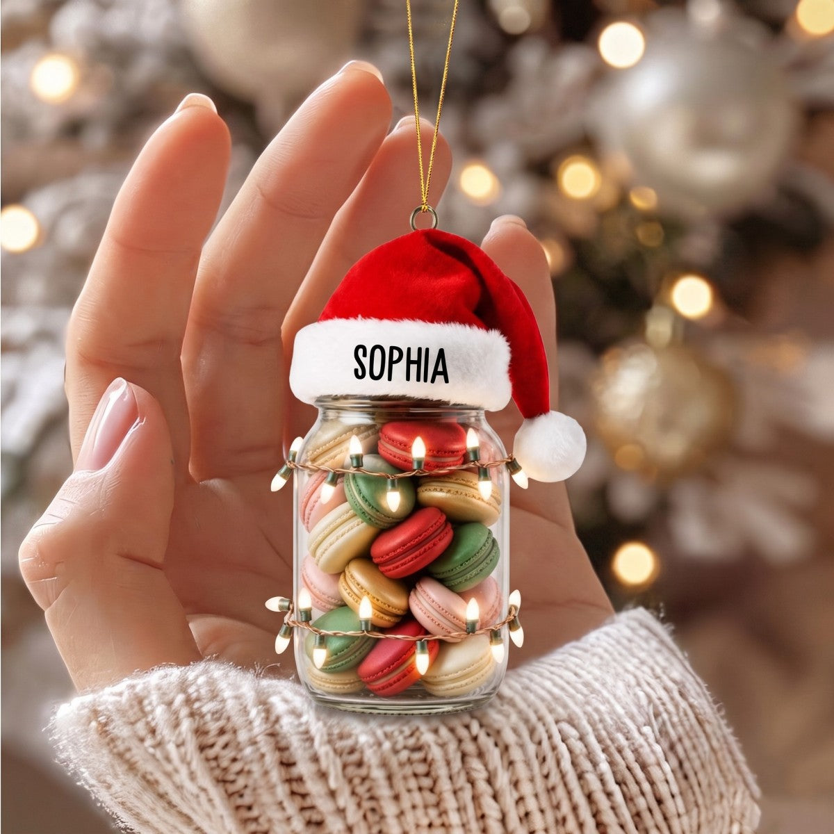 Cookie & Bite‑size Design Christmas Ornament Personalized Name Holiday Decoration