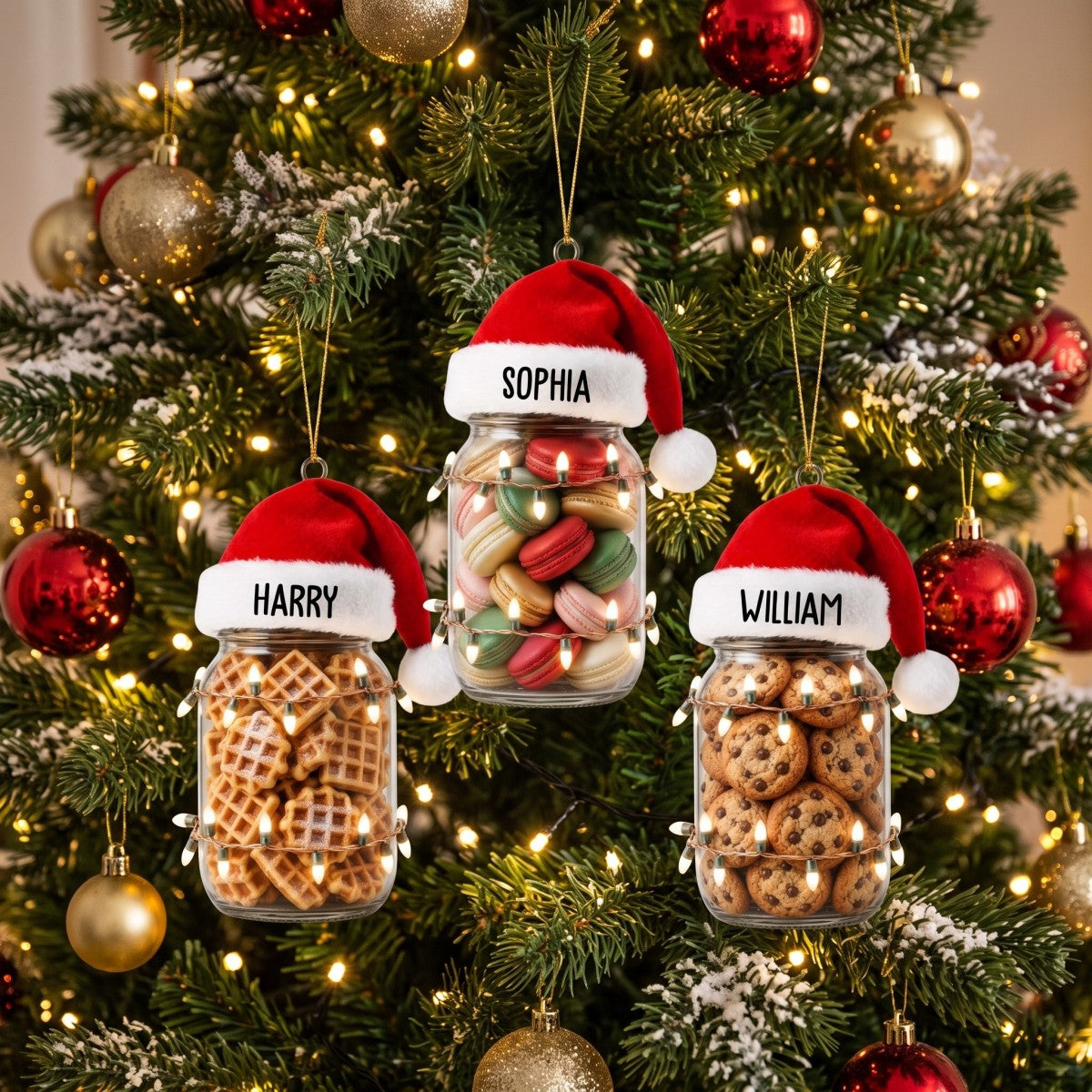 Cookie & Bite‑size Design Christmas Ornament Personalized Name Holiday Decoration