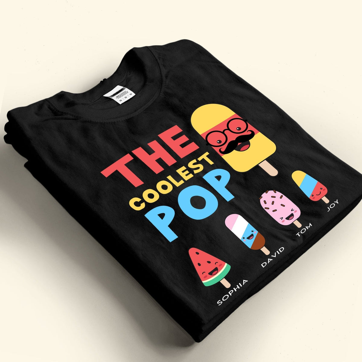 The Coolest Pop - Personalized Pure Cotton T Shirt Gift For Dad, Grandpa