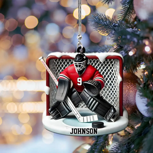 Perfect Gift For Hockey Goalie, Hockey Lovers Personalized Hockey Goal Keeper Shaped Ornament