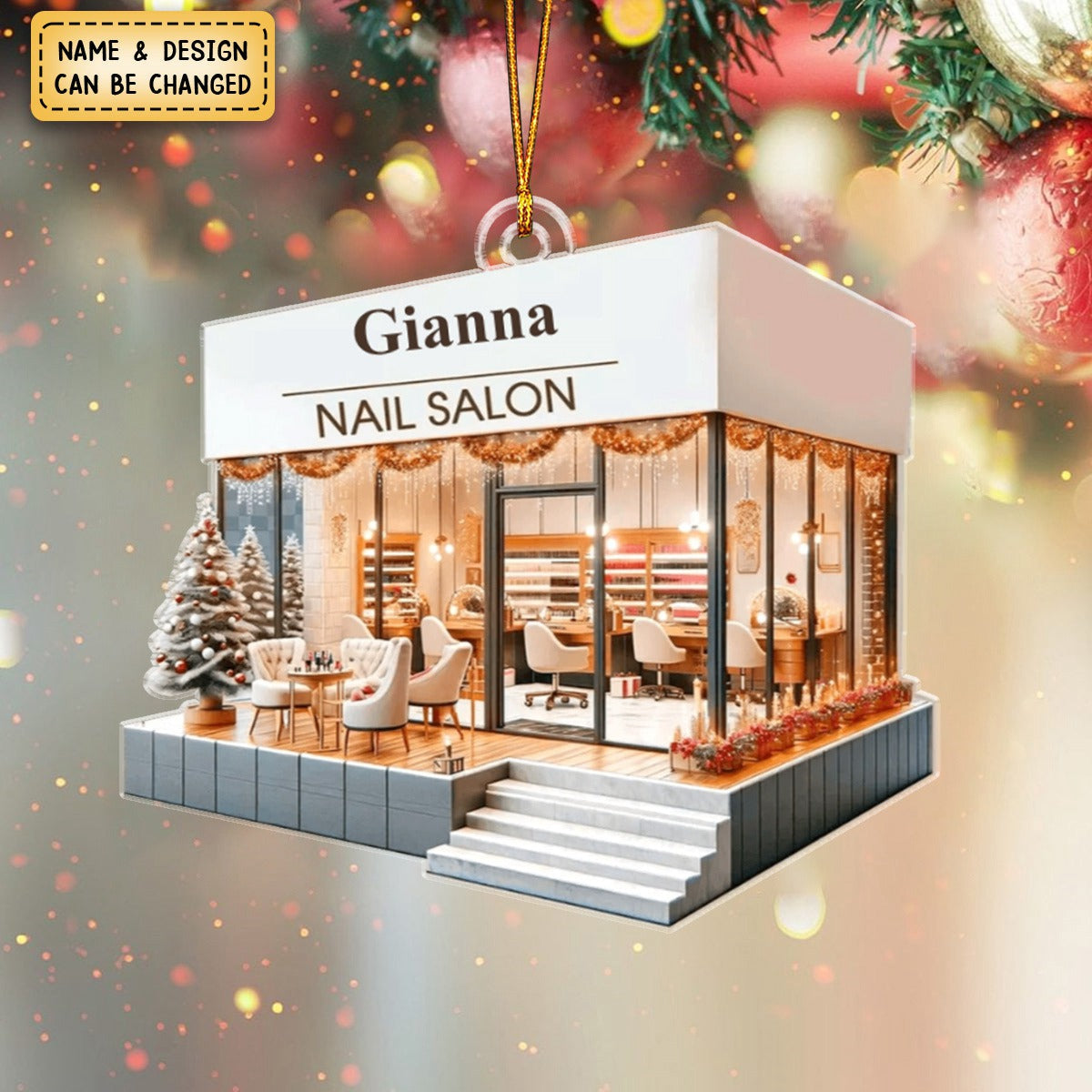 Personalized Gifts For Her Acrylic Ornament, Nail Salon