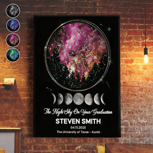 Personalized Custom Night Sky Graduation Gift Star Map Canvas Poster