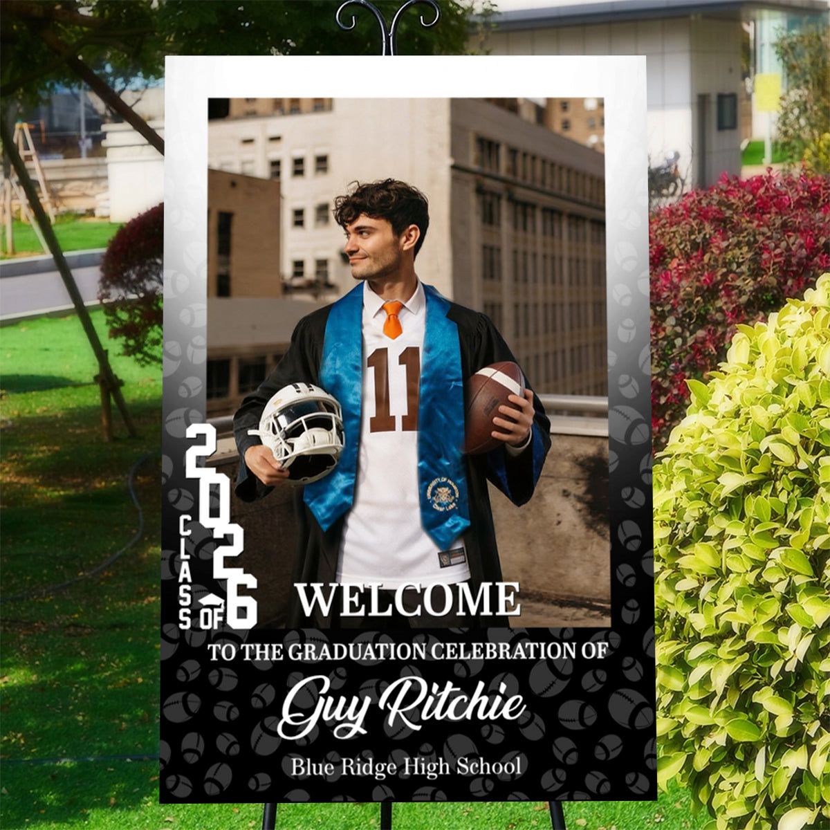 Custom Photo Graduation Welcome Sign - Personalized Sport Welcome Sign - Class Of 2026