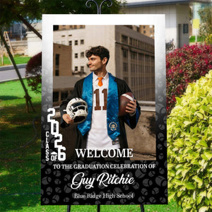 Custom Photo Graduation Welcome Sign - Personalized Sport Welcome Sign - Class Of 2026