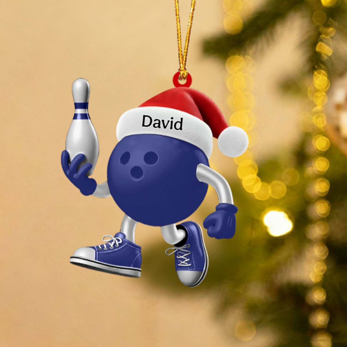 Personalized Cute Bowling Ornament Christmas Gift for Bowling Lover